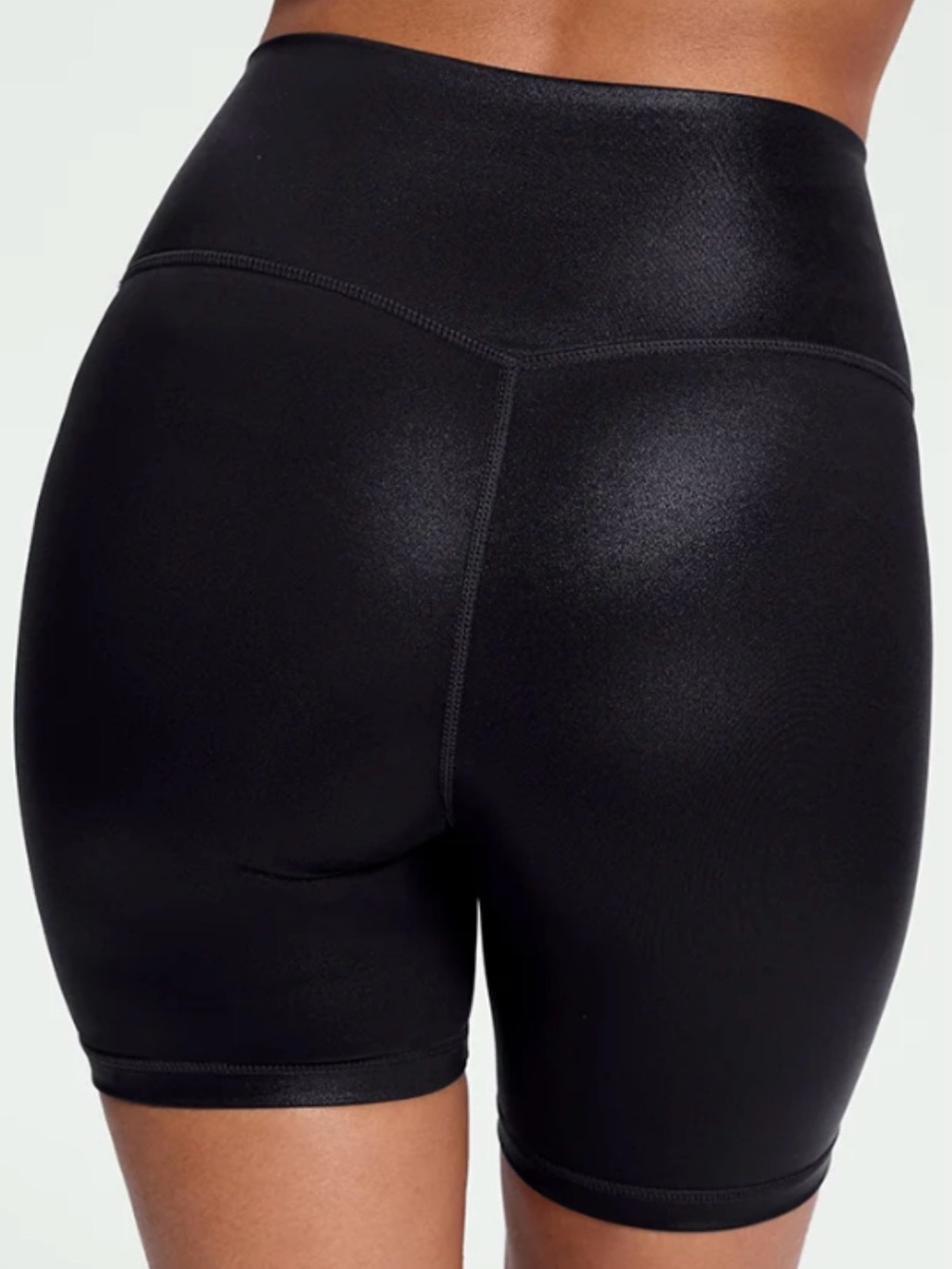 Women’s Row A Shiny Black Athletic Shorts S